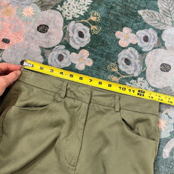Superdown Mae Cargo Pants Womens Small Olive Green High Rise Silky Satin Tencel - Picture 13 of 16